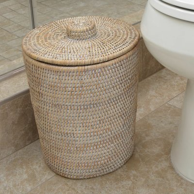 Everard Wicker Manual Lift Trash Can - 2 Gallons