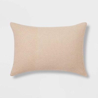 Oblong Boucle Color Blocked Decorative Throw Pillow