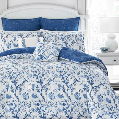 Elise Blue Cotton Duvet Cover Set