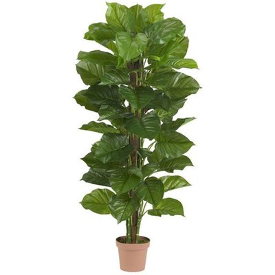 63 X 33 Artificial Leaf Philodendron Plant In Pot