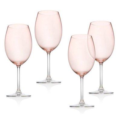 12oz 4pk Crystal Meridian White Wine Glasses Blush