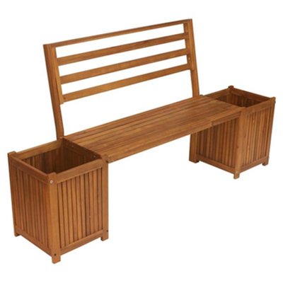Functional Bench With  Planter Boxes  Tan