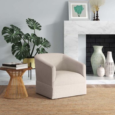 Delaplaine Upholstered Swivel Barrel Chair