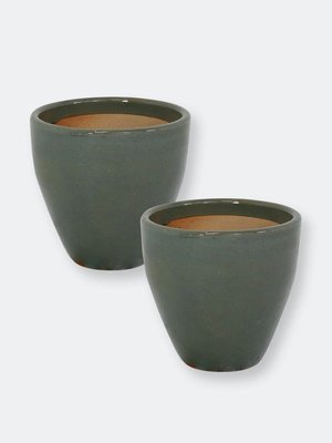 Sunnydaze Decor Resort Glazed Ceramic Planter