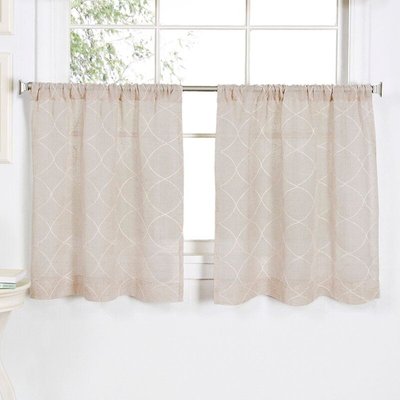 Maisha Geometric Tailored Cafe Curtain In