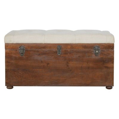 Artisan Furniture Solid Wood D-button Lid Up Storage Box