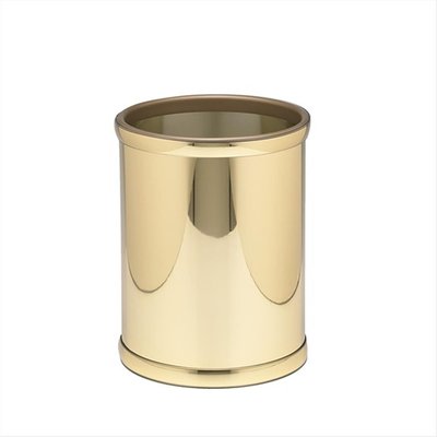 Kraware  Mylar Polished Brass  Ch Round Waste Basket