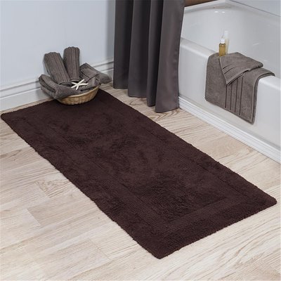 Lavish Home     Plus  Percent Cotton Bathroom Runner Chocolate