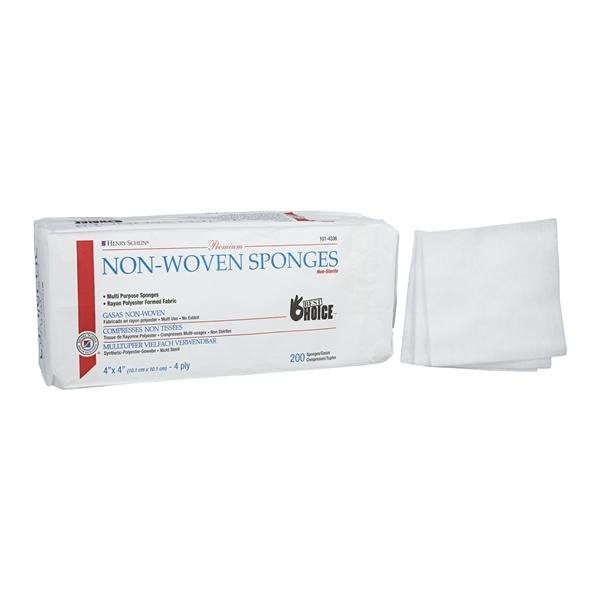 Non-Woven Sponge 4" x 4" 4 Ply NS Rayon/Poly