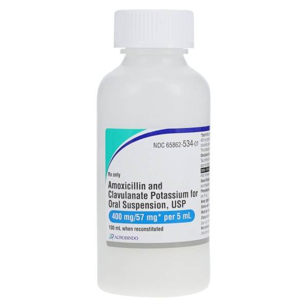 Amoxicillin/Potassium Clavulanate 400mg/57mg (base)/5ml 100ml Suspension