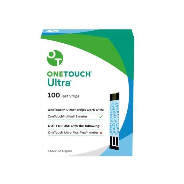 OneTouch® Ultra Blood Glucose Test Strips -100/Box