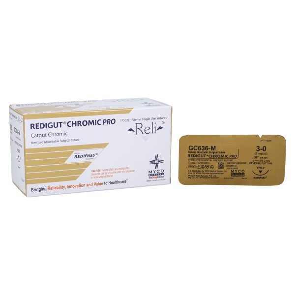 Reli® REDIGUT® 3-0 Chromic Gut Sutures YFS-2 30" Natural
