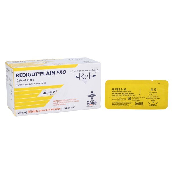 Reli® REDIGUT® 4-0 Plain Gut Sutures YFS-2 30" Natural