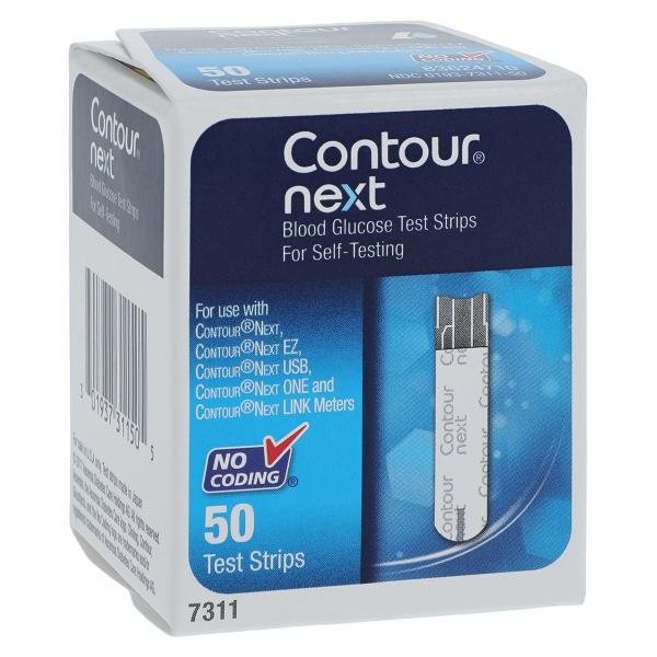 Contour Next Blood Glucose Test Strip CLIA Waived 50x24 Count -50/Box