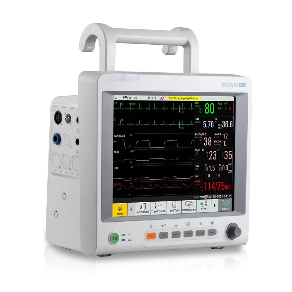iM70GT Patient Monitor 12.1" Touch Screen Color, ECG, NIBP, SPO2, Respiratory Rate and Printer