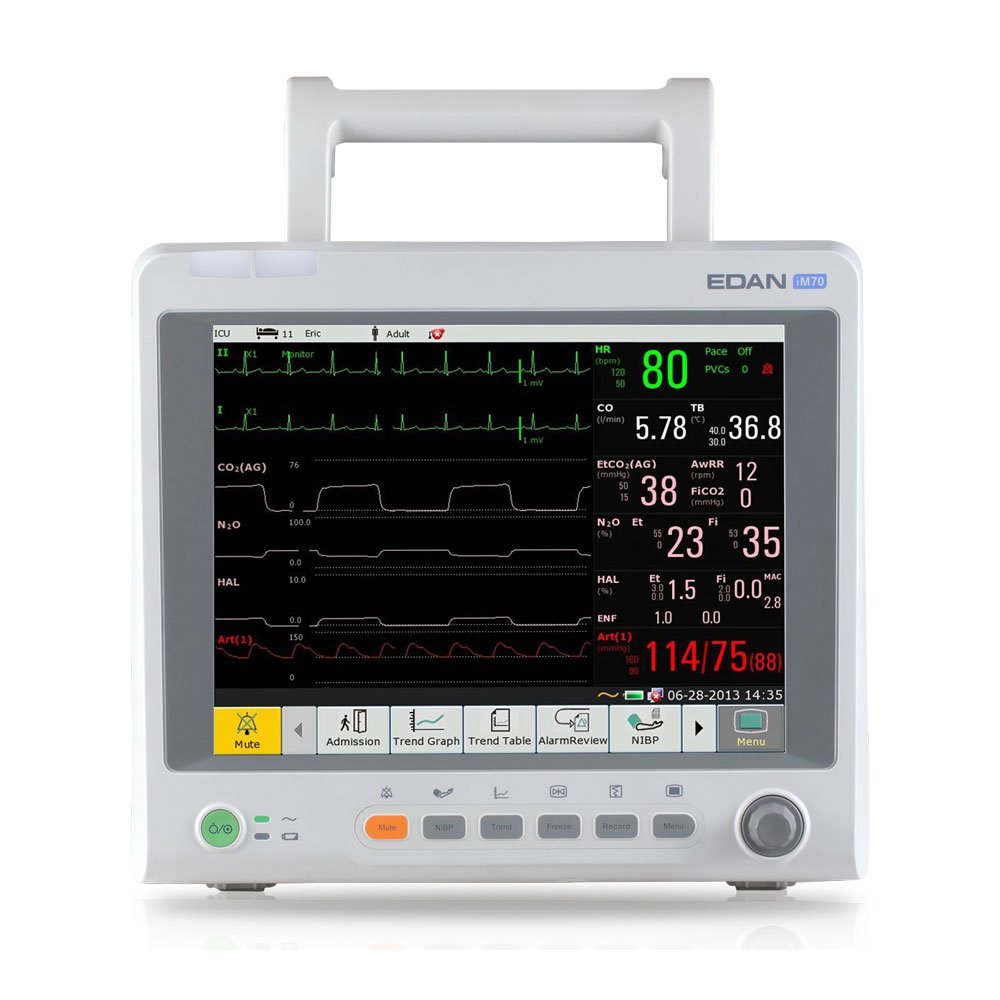 iM70GT Patient Monitor 12.1" Touch Screen Color, ECG, NIBP, SPO2, Respiratory Rate and Printer