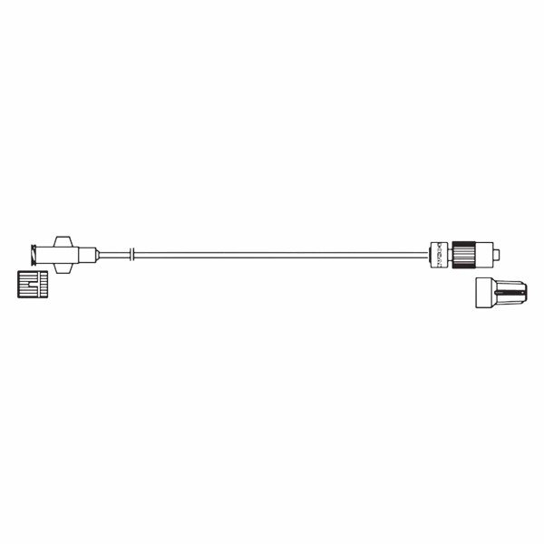 IV Extension Set Priming Volume 0.7mL 20" Female Luer Lock/SPIN-LOCK Male Connector Primary Infusion FlowStop Cap Minibore -50/Case