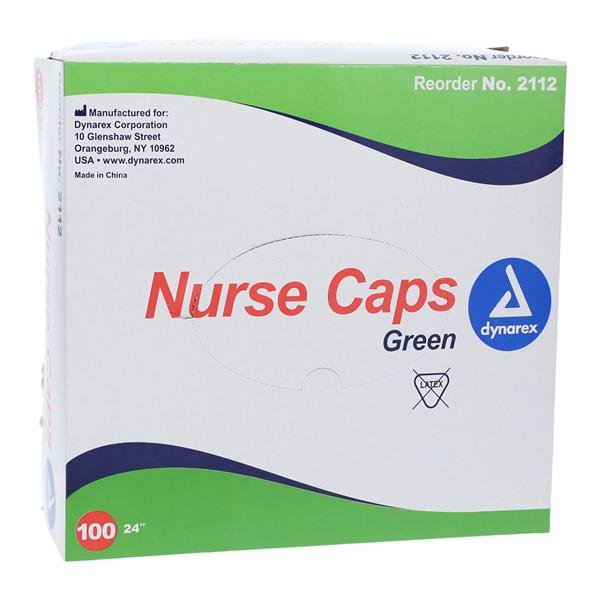 Nurse Bouffant Cap 24" Green