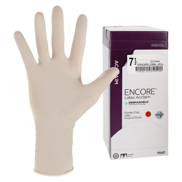 Surgical Glove 7.5 Latex Encore Acclaim -50/Box