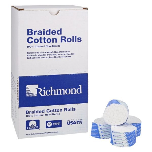 Braided Cotton Roll NS  1-1/2" 5/16" Diameter -2000/Box