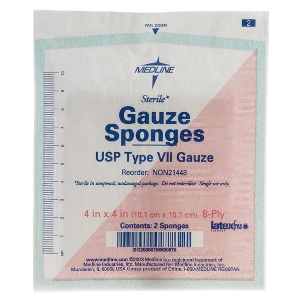 Gauze Sponge Sterile 4"x4" 8-Ply