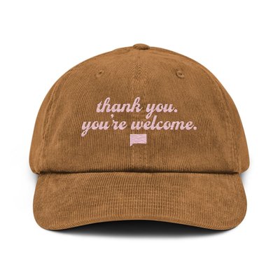 You're Welcome Vintage Corduroy Cap