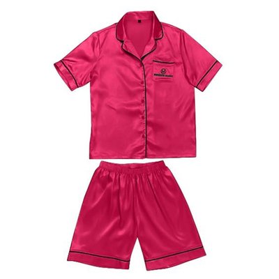 Short Pink Pajama with Black Piping