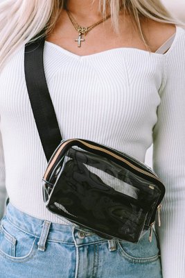 Adjustable Straps Zipper Clear Waist Bag