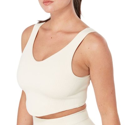 Women's Recycled Seamless Rib Dip Hem Sports Bra