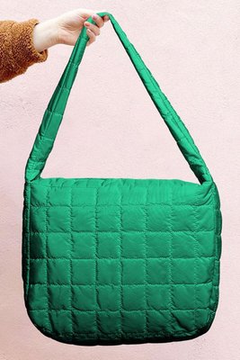 Quilted Zipper Large Shoulder Bag