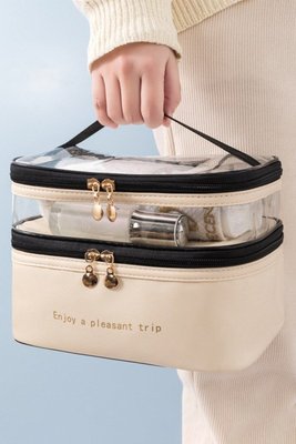 Waterproof PVC Double Layer Cosmetic Bag