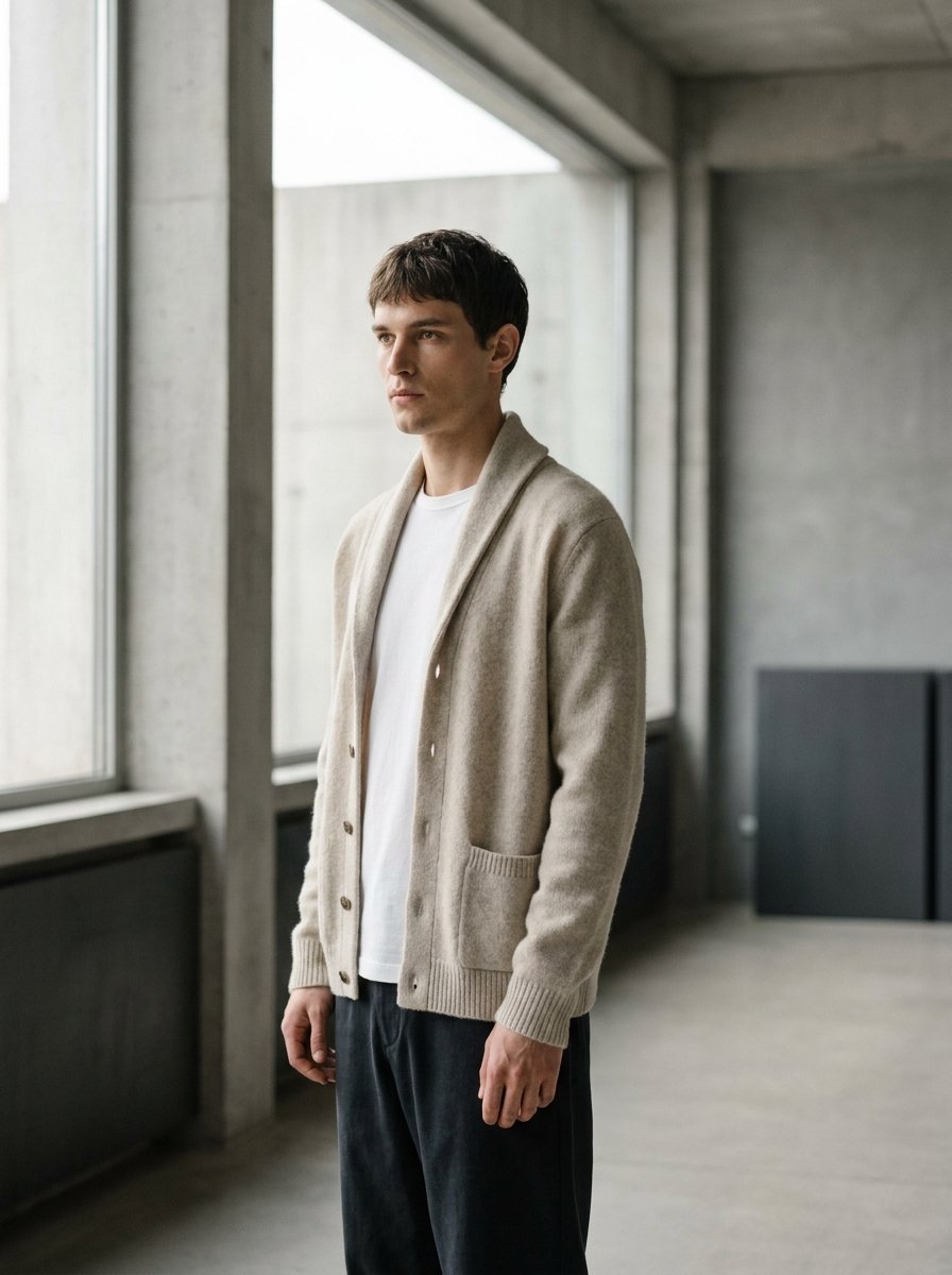 Cashmere shawl cardigan
