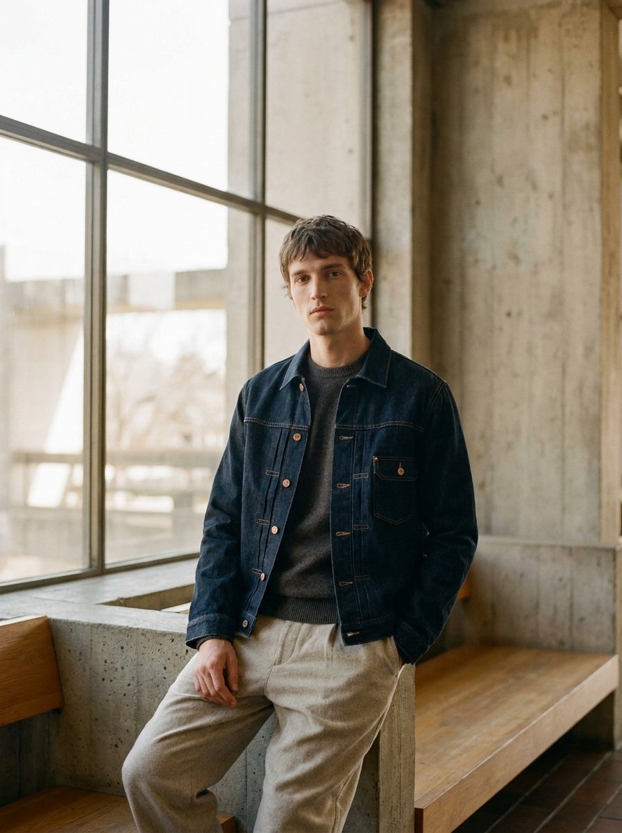 Raw-edge denim jacket