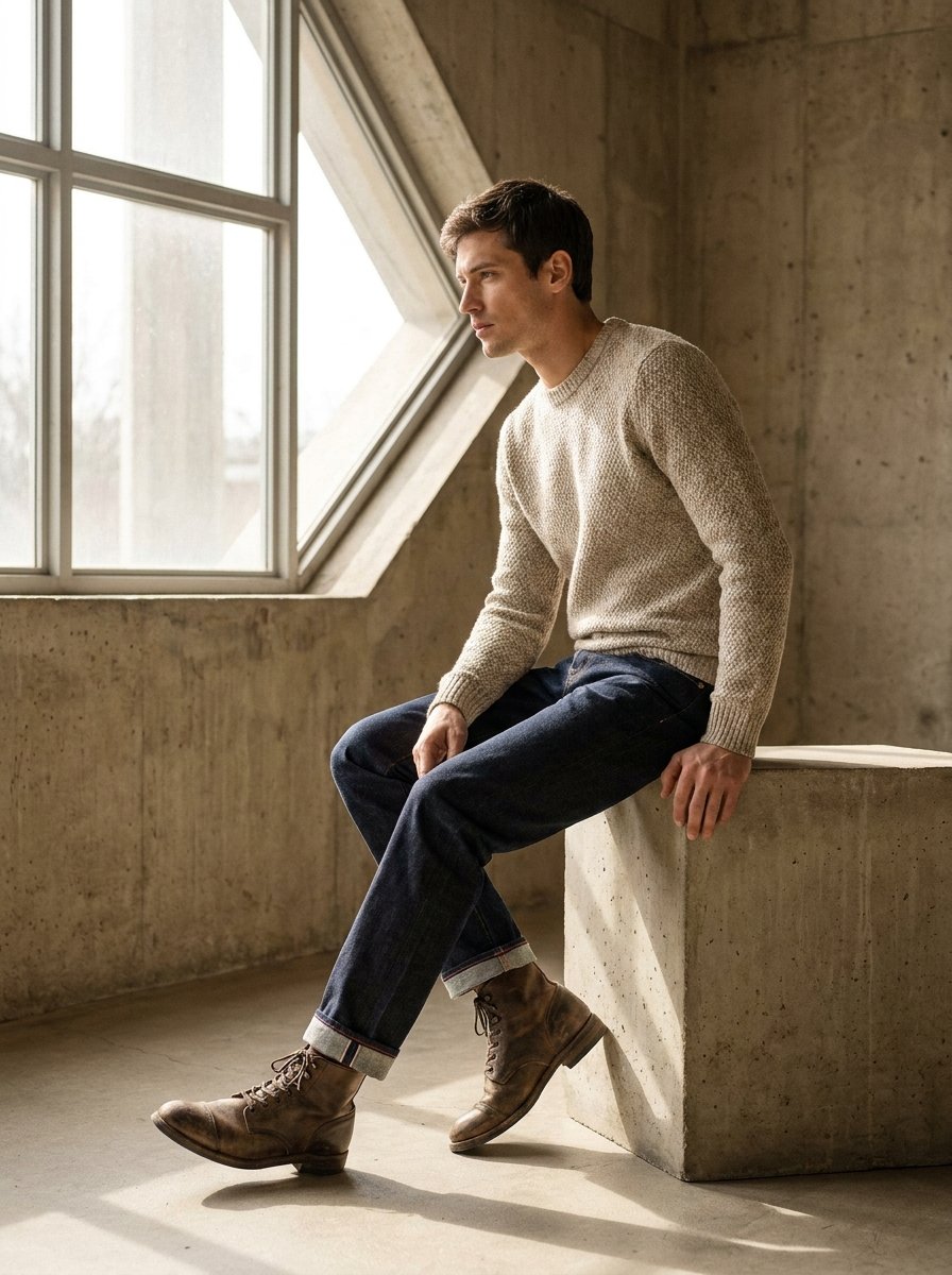 Selvedge straight jean