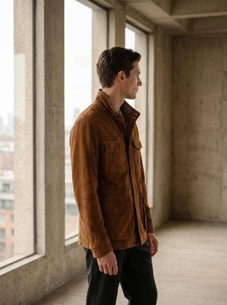 Suede field jacket