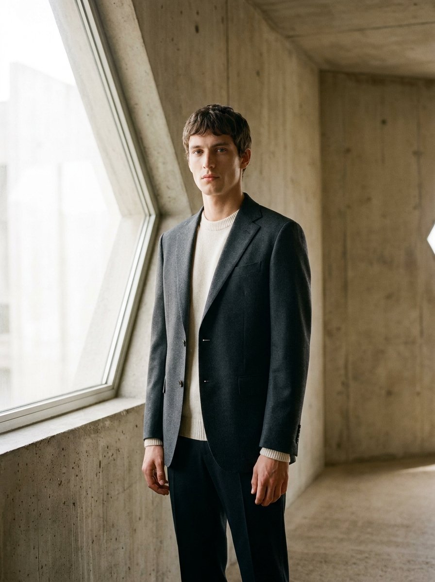 Two-button wool suit jacket