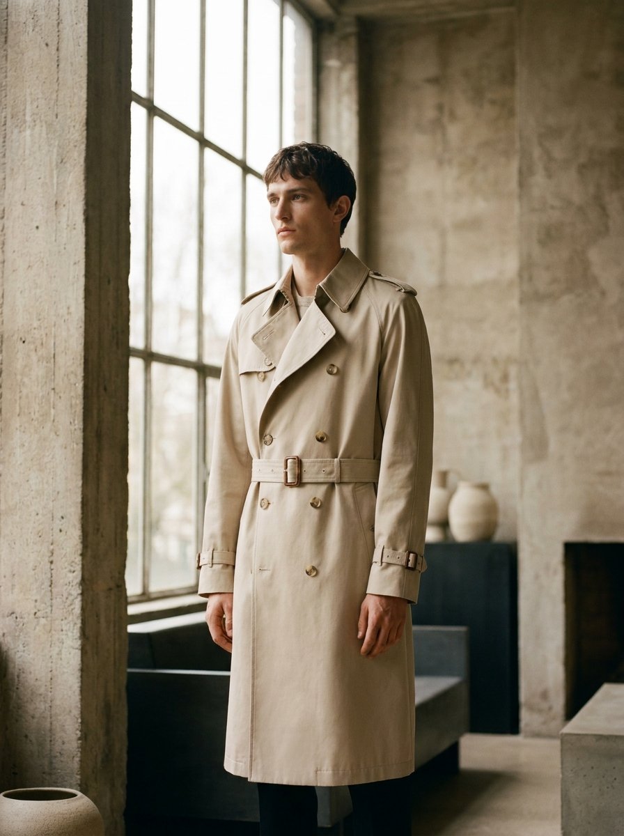 Belted trench coat