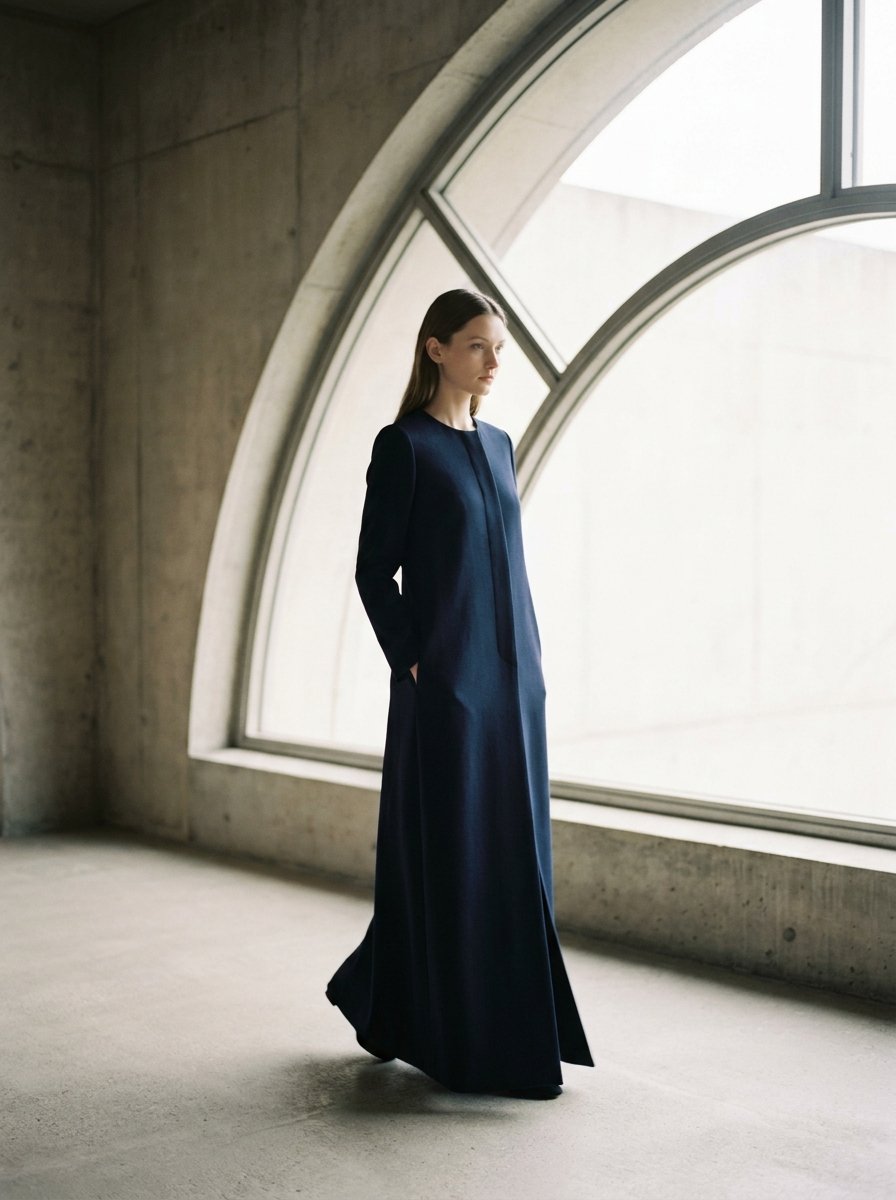 Wool-silk evening coat