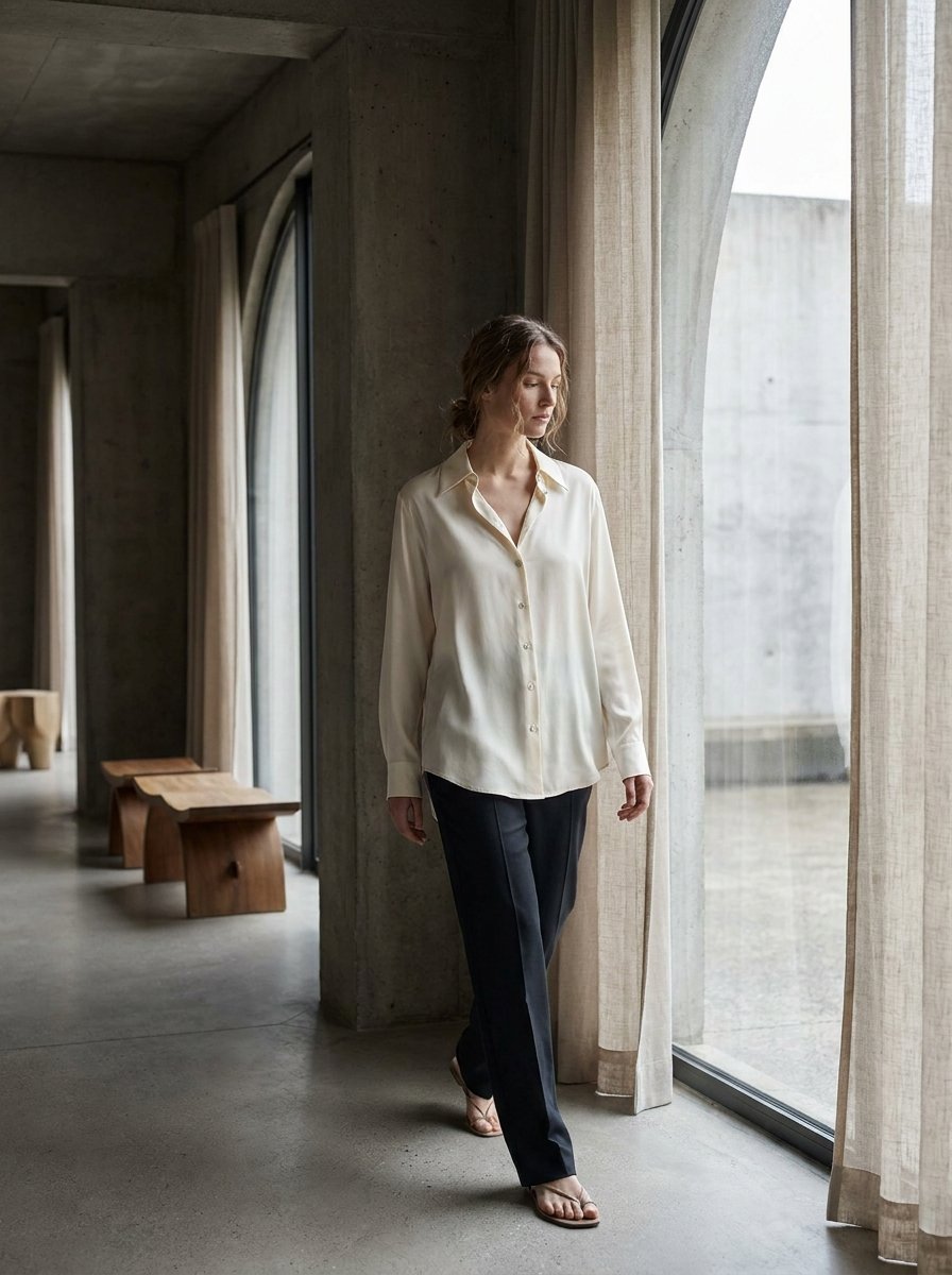 Silk twill shirt