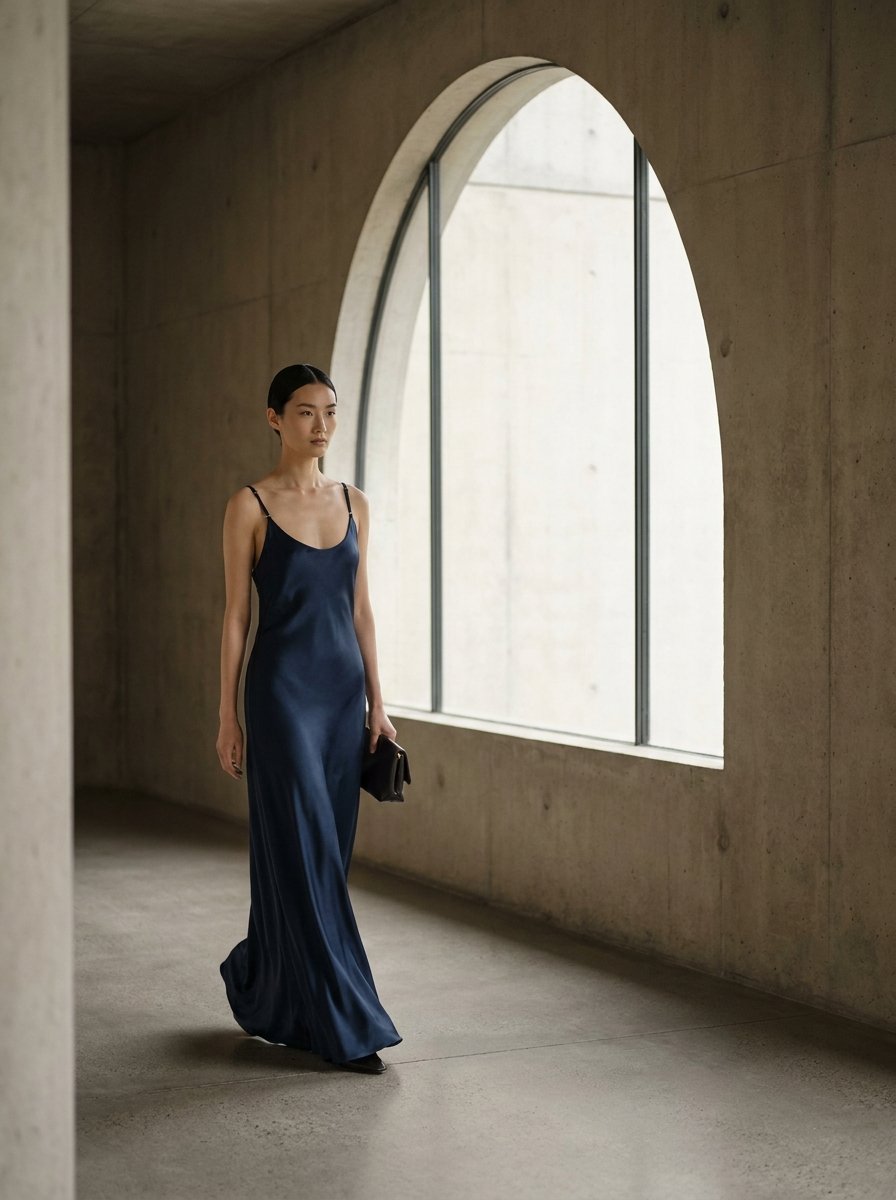 Bias-cut slip dress