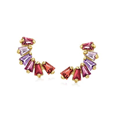 RS Pure Multi-Gemstone Curved Stud Earrings
