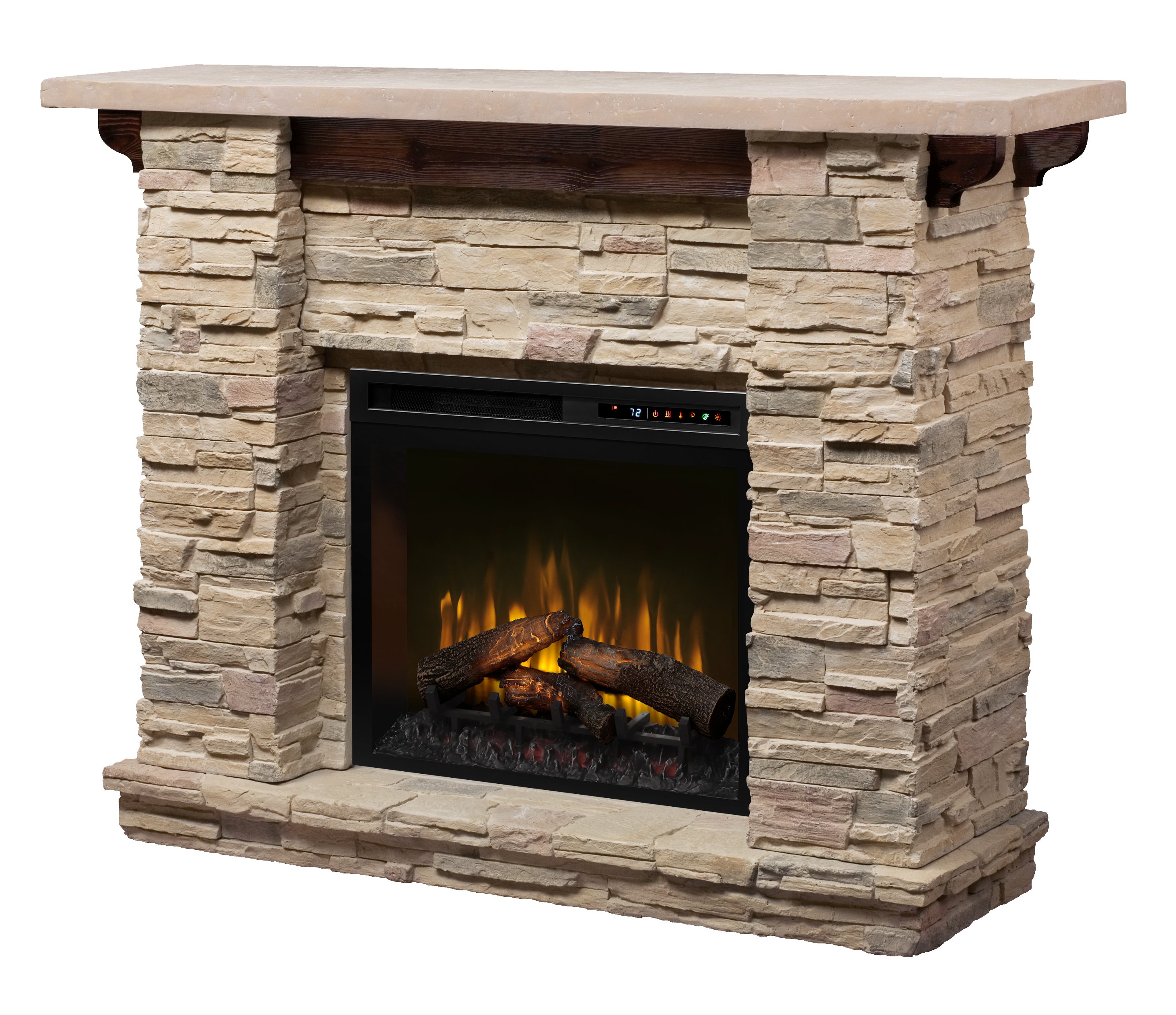 Dimplex Featherston Mantel and Firebox, Combination of the DM26-1152LR Mantel and the XHD28L Firebox, with Log Media