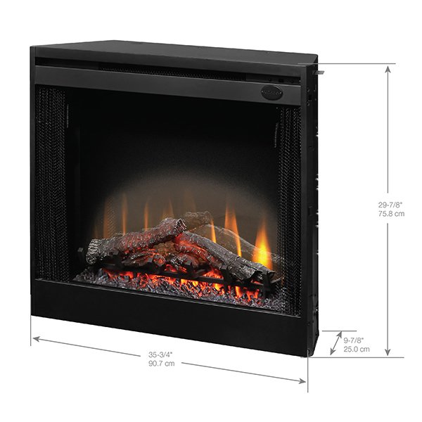 Dimplex 33” Slim Line Built-In Firebox With the Glass Pane