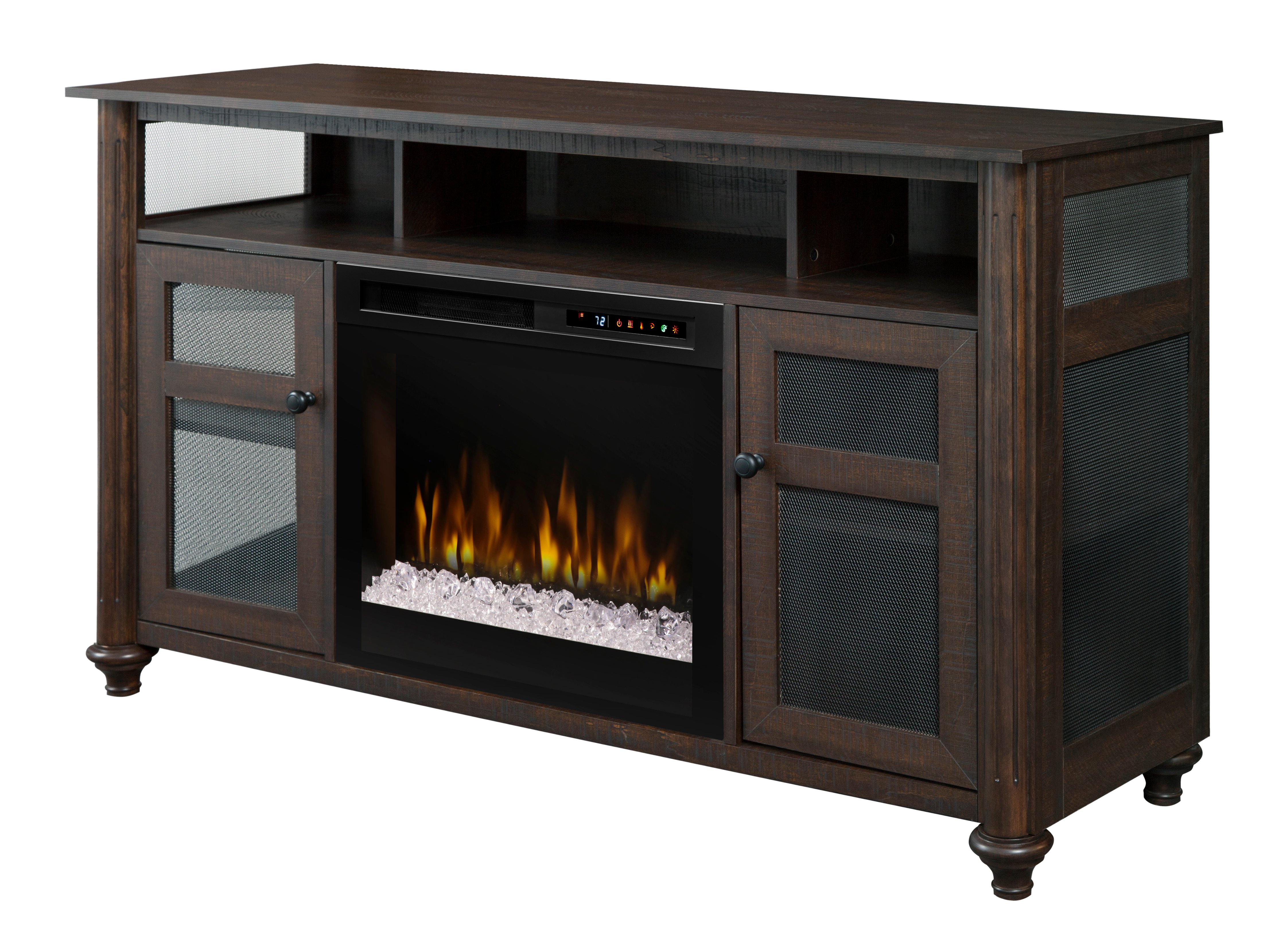 Dimplex Xavier Media Console Electric Fireplace With Glass Ember Bed