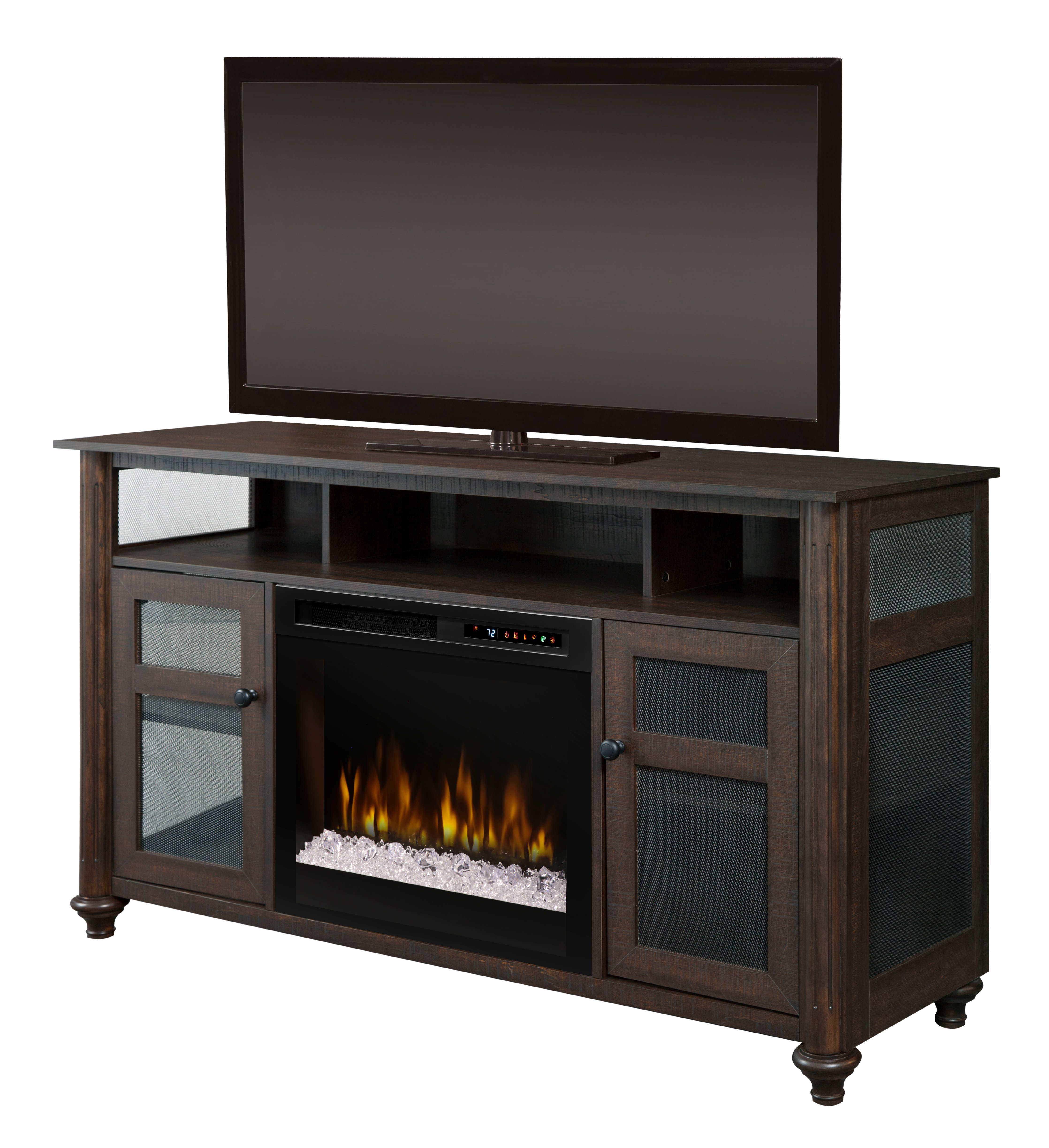 Dimplex Xavier Media Console Electric Fireplace With Glass Ember Bed