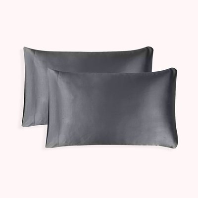 Satin Pillowcase (set Of 2) - Charcoal Grey