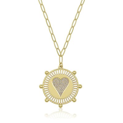 Heart Medallion Necklace - 2 Color Options