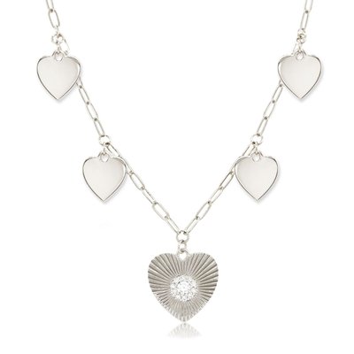 5 Heart Charm Necklace - 2 Color Options