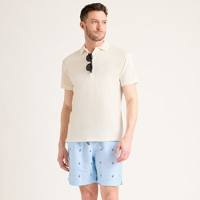 Men's Terry Polo - 3 Color Options - White