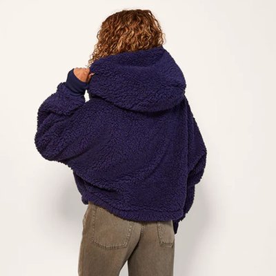 Cropped Sherpa Jacket - Indigo